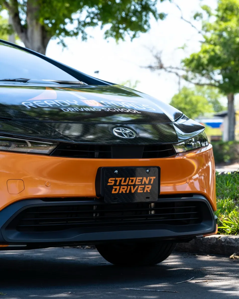 Student Driver plate · Ready 4 Roads Driving lessons in Kissimmee, FL · Student Driver plate on a Ready 4 Roads Toyota training car